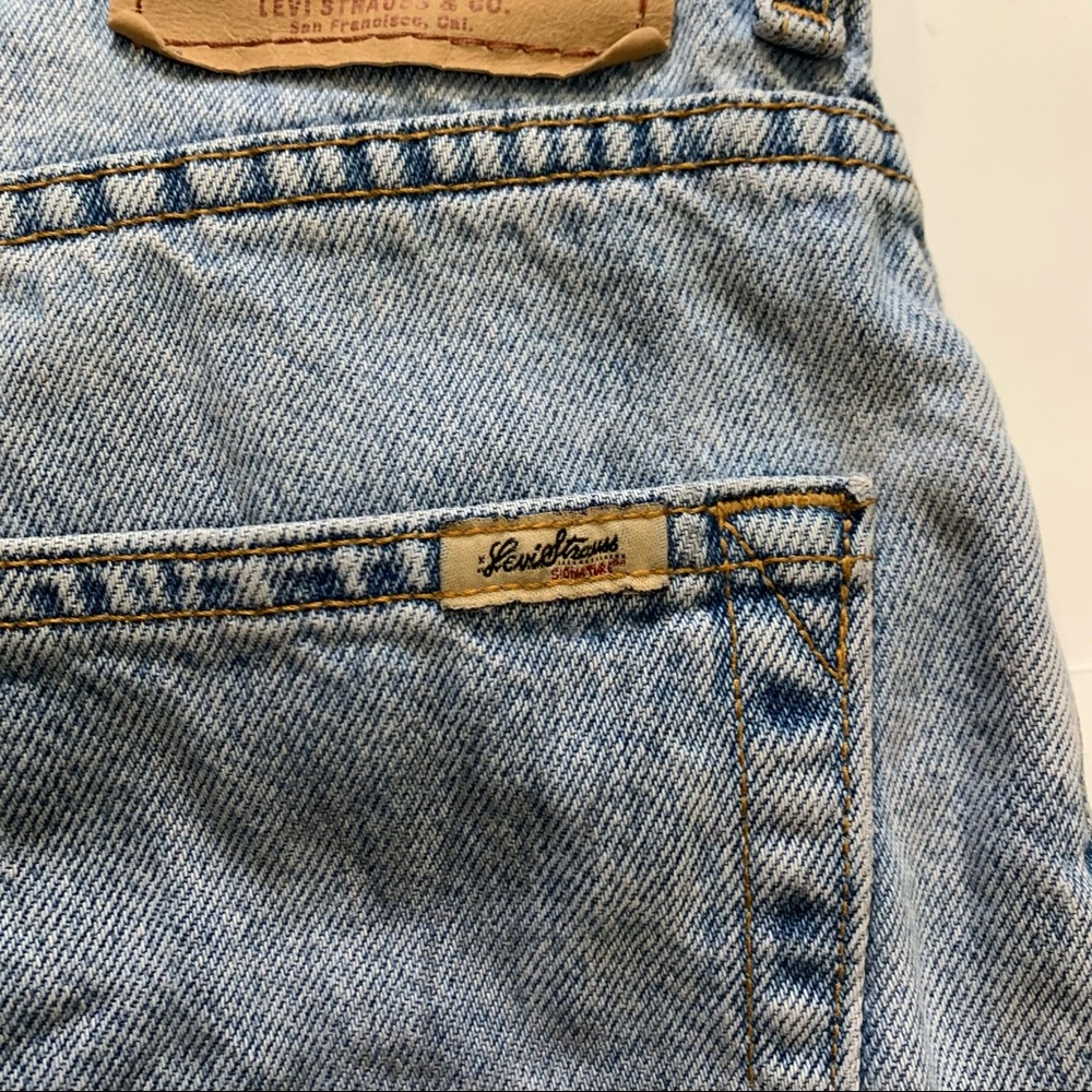 Levi Strauss Signature Vintage Distressed Casual Jean Shorts Size Waist 34 - Picture 4 of 7